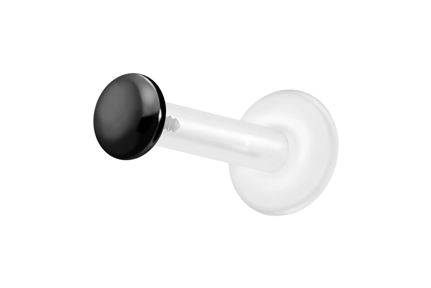 PTFE Labret mit Innengewinde + Titan-Aufsatz FLACH
